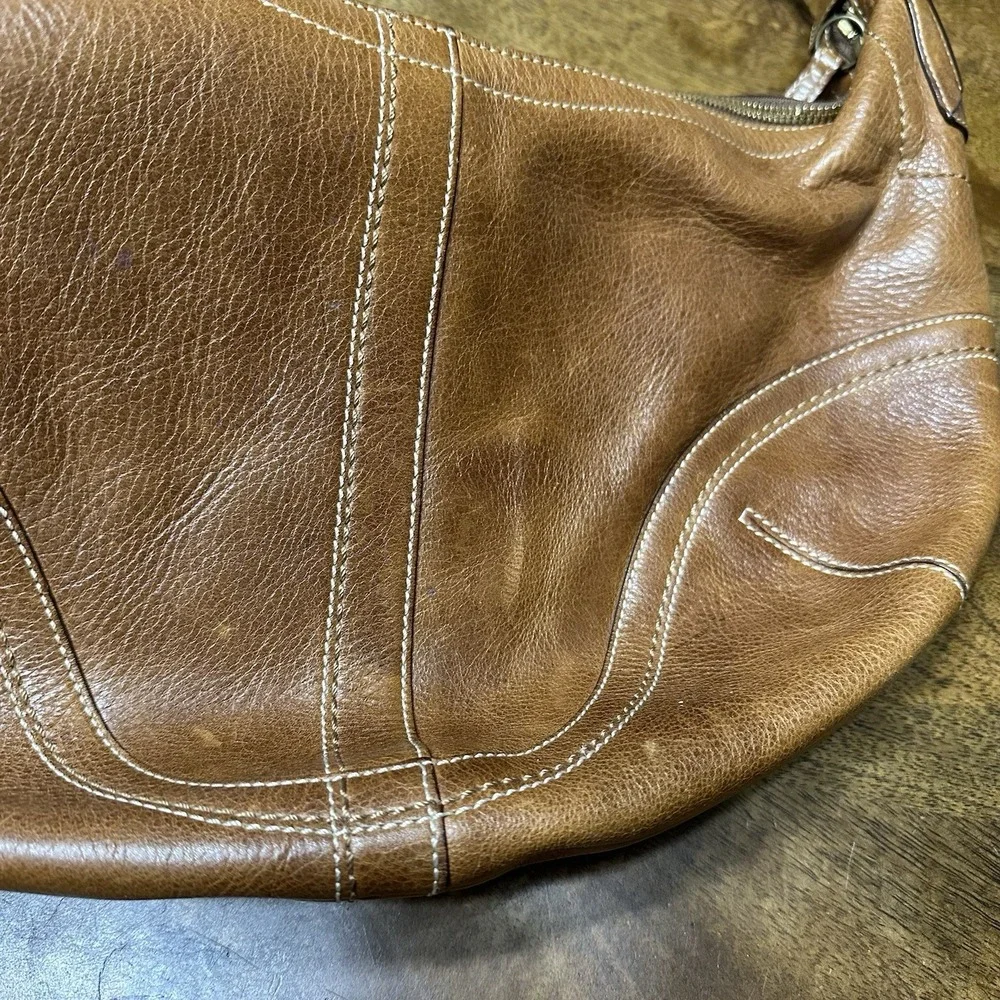 Coach Brown Leather Shoulder Bag with Braided Strap